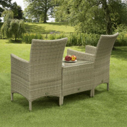 Garden Store Direct Sarasota 2 Seat Rattan Garden Companion Furniture Set With Aluminium Frame In Natural - thumbnail 2