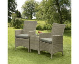 Garden Store Direct Sarasota 2 Seat Rattan Garden Companion Furniture Set With Aluminium Frame In Natural - thumbnail 1