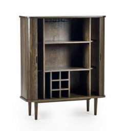Oakham Premium Skye Wine Cabinet In Dark Brown - thumbnail 2