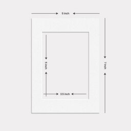 Ak Frames 7X5 White Picture Mounts To Fit 5X3.5 Aperture Size - Mount Board Only (No Frame Included) - thumbnail 3