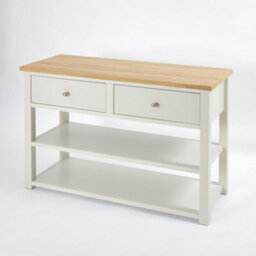 Homestylestore 1215mm Antique White And Oak Bathroom Vanity Unit With Chrome Round Handles - thumbnail 1