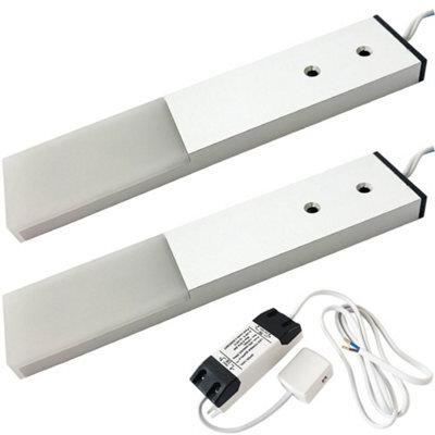 2-Pack Slim Aluminium Led Under Cabinet Lighting Kit With Driver - Natural White 4000K - image 1