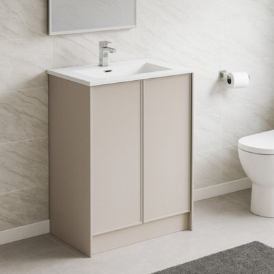 Plum&clay Jenner Light Pink Freestanding Vanity Unit & Basin Set (W)600mm (H)855mm - image 1