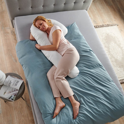 JAVA Wellness Contoured-Comfort Body Length Pillow With Head, Neck & Knee Support - Washable Cover 105X60X15Cm - image 1