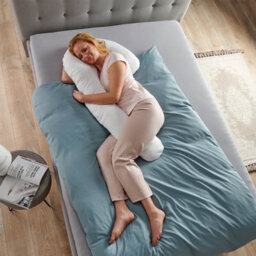 JAVA Wellness Contoured-Comfort Body Length Pillow With Head, Neck & Knee Support - Washable Cover 105X60X15Cm - thumbnail 1