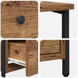 Walplus Bedside Cabinet Old Wood 30 X 60 X 60 Cm Engineered Wood - thumbnail 9