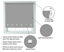 Grey Easy Fit Roller Blind 60Cm - thumbnail 3