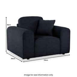 Hugo Deep Blue Armchair - Fully Assembled By Roseland Furniture - thumbnail 4
