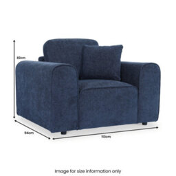 Hugo Deep Blue Armchair - Fully Assembled By Roseland Furniture - thumbnail 5