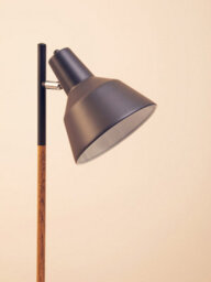 Orsina Wooden Floor Lamp With Pivoting Black Shade, Minimalist Floor Standing Light, Adjustable Slim Reading Lamp - thumbnail 4
