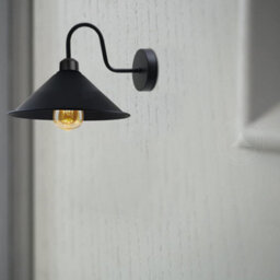 Ledsone Vintage Industrial Wall Sconce E27 Black Swan Neck Light Fixture Complete With Bulb - thumbnail 4