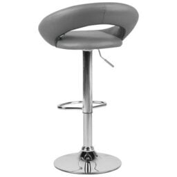 Wyld and Coco Grey Faux Leather Swivel Bar Stools Pair, Height Adjustable, 360 Swivel, Grey. - thumbnail 6
