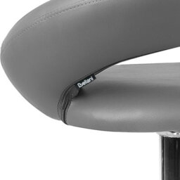 Wyld and Coco Grey Faux Leather Swivel Bar Stools Pair, Height Adjustable, 360 Swivel, Grey. - thumbnail 9