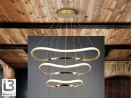Luminosa Lighting Luminosa Naos Triple Ring Pendant Ceiling Light Rose Gold Led 3000K - Uk Stock - thumbnail 1