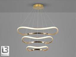 Luminosa Lighting Luminosa Naos Triple Ring Pendant Ceiling Light Rose Gold Led 3000K - Uk Stock - thumbnail 3