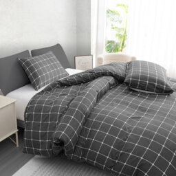 Lazzaro Checkered Super King Duvet Cover Set Luxury Microfiber Quilt Cover Soft Easy Care With Zipper Closure - thumbnail 4
