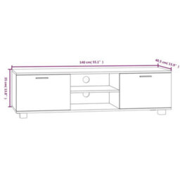 Berkfield Tv Cabinet Brown Oak 140X40.5X35 Cm Engineered Wood - thumbnail 8