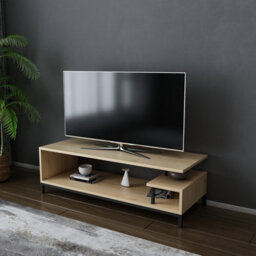 Decorotika Reilly Tv Stand Tv Unit For Tv's Up To 55 Inch Black And Oak - thumbnail 3