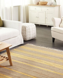 Beliani Rug Talpur Yellow 160 X 230 Cm Jute - thumbnail 2