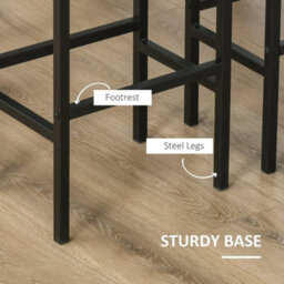 Industrial Bar Stools Set Of 2, Kitchen Bar Chairs Home Pub Rustic Brown - thumbnail 3