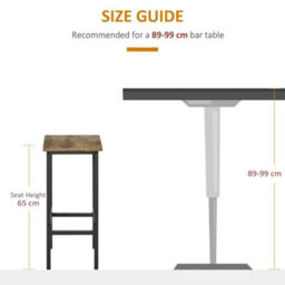 Industrial Bar Stools Set Of 2, Kitchen Bar Chairs Home Pub Rustic Brown - thumbnail 4