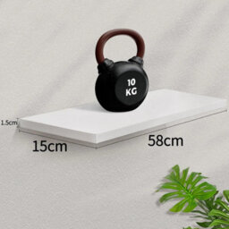 Set Of 3 White Floating Wall Shelves Picture Ledge 60 X 15 Cm - thumbnail 2