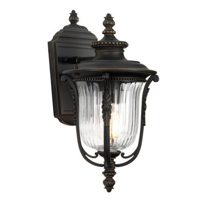 Luminosa Lighting Elstead Luverne 1 Light Outdoor Small Wall Lantern Light Rubbed Bronze Ip44, E27 - image 1