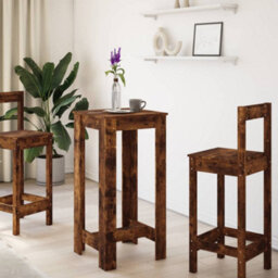 Berkfield Bar Table Smoked Oak 51X50X103.5 Cm Engineered Wood - thumbnail 3