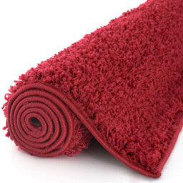 The Rugs Red Soft Plain Design Fluffy Shaggy Rugs And Runners High Pile Living Room Kitchen Hallway 380 - thumbnail 6