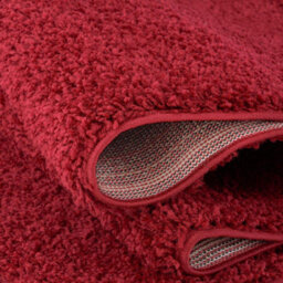 The Rugs Red Soft Plain Design Fluffy Shaggy Rugs And Runners High Pile Living Room Kitchen Hallway 380 - thumbnail 4
