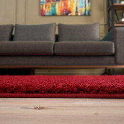 The Rugs Red Soft Plain Design Fluffy Shaggy Rugs And Runners High Pile Living Room Kitchen Hallway 380 - thumbnail 5