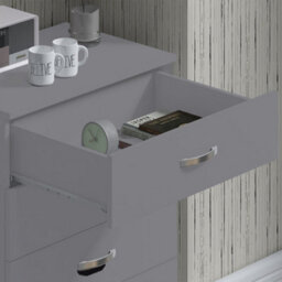 FWSTYLE 4 Drawer Matt Grey Chest Of Drawers Bedroom - thumbnail 5