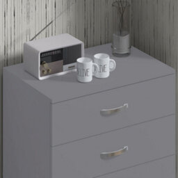 FWSTYLE 4 Drawer Matt Grey Chest Of Drawers Bedroom - thumbnail 3