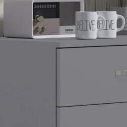 FWSTYLE 4 Drawer Matt Grey Chest Of Drawers Bedroom - thumbnail 4