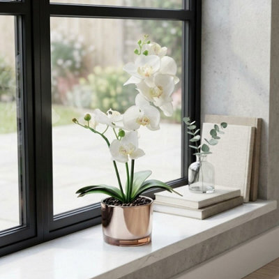 Artificial Flower Patch Orchid In Pot - image 1