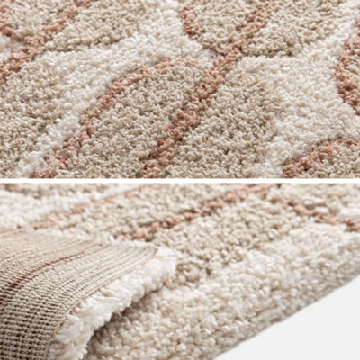 Sweeek - Indoor Rug With Beige, Cream And Pink Graphic Pattern 170X120 Cm - Ocea - image 1