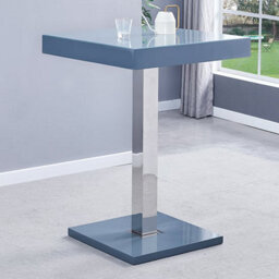 Furniture in Fashion Topaz Glass Grey Gloss Bar Table With 2 Copez White Grey Stools - thumbnail 2