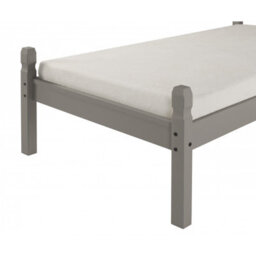 "Mercers Furniture Corona Grey Wax 3'0"" Low End Single Bed Frame Solid Pine With Mexican Styling" - thumbnail 3