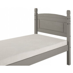 "Mercers Furniture Corona Grey Wax 3'0"" Low End Single Bed Frame Solid Pine With Mexican Styling" - thumbnail 2