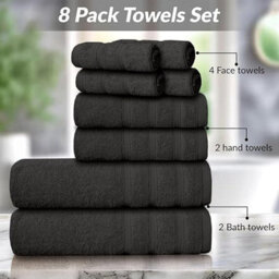 Casabella Luxury 100% Egyptian Cotton Towel Bale 8 Pieces 550 Gsm - thumbnail 3