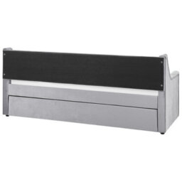 Beliani Trundle Bed Velvet Montargis 90 X 200 Cm (Eu Single) Light Grey - thumbnail 7