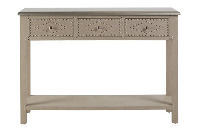 Premier Housewares Interiors By Premier Elegant 3 Drawer Console Table, Functional Design Sofa Table For Livingroom, Durable Long Console Table - image 1