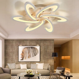 Living And Home Morden Curve Windmill Shape Metal And Acrylic Power Saving Semi-Flush Led Ceiling Light Fixture, Dimmable