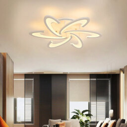 Living And Home Morden Curve Windmill Shape Metal And Acrylic Power Saving Semi-Flush Led Ceiling Light Fixture, Dimmable - thumbnail 3