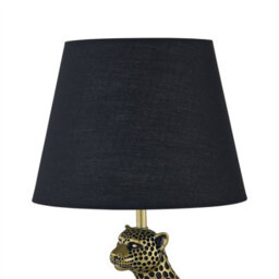 First Choice Lighting Bella - Gold Cheetah Table Lamp With Black Fabric Shade - thumbnail 4
