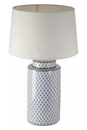 Orsina Ceramic Table Lamp With Cream Shade, Tapered Textured Base Table Light, Elegant Cylindrical Ceramic Lamp - thumbnail 2