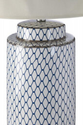 Orsina Ceramic Table Lamp With Cream Shade, Tapered Textured Base Table Light, Elegant Cylindrical Ceramic Lamp - thumbnail 3