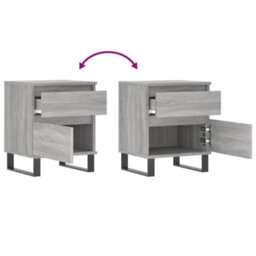 Berkfield Bedside Cabinet Grey Sonoma 40X35X50 Cm Engineered Wood - thumbnail 9