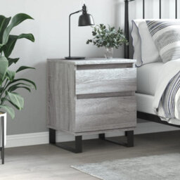 Berkfield Bedside Cabinet Grey Sonoma 40X35X50 Cm Engineered Wood - thumbnail 1