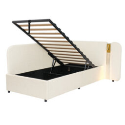 Single L-Shaped Upholstered Daybed With Storage, Hydraulic Lift, Usb And Reading Light - thumbnail 9